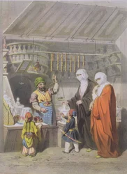 Stallholder Selling Spiced Delicacies at the Bazaar